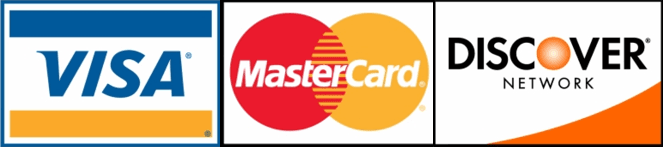 Payment Option Logos - Visa, Mastercard, Discover